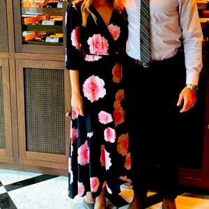 Navy dress with big blooms!